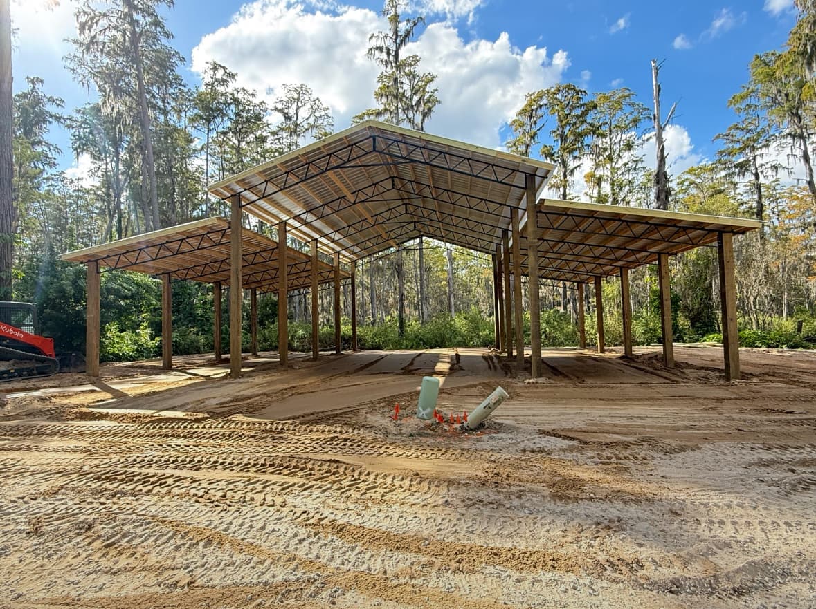 Agricultural pole barn building in Florida