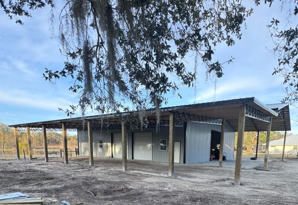 Custom pole barn workshop and man cave