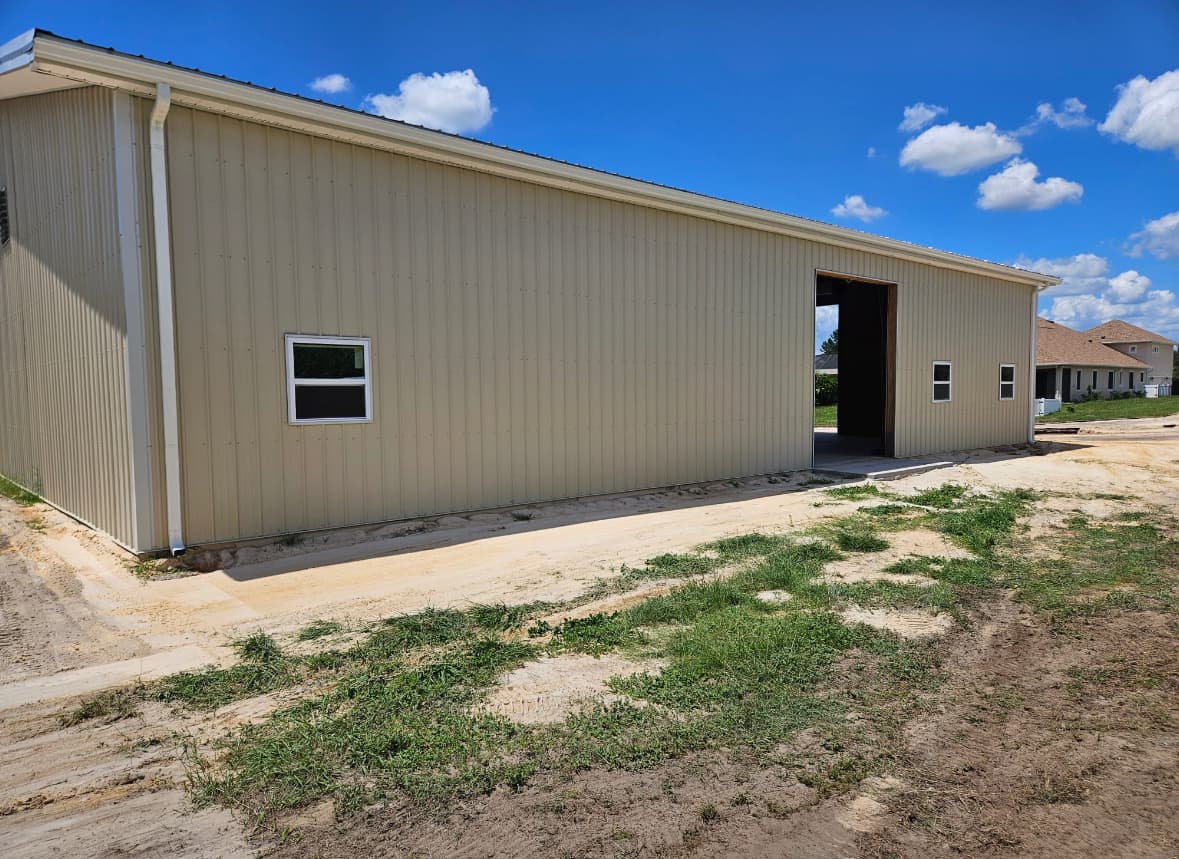 Open pole barn RV storage in Florida