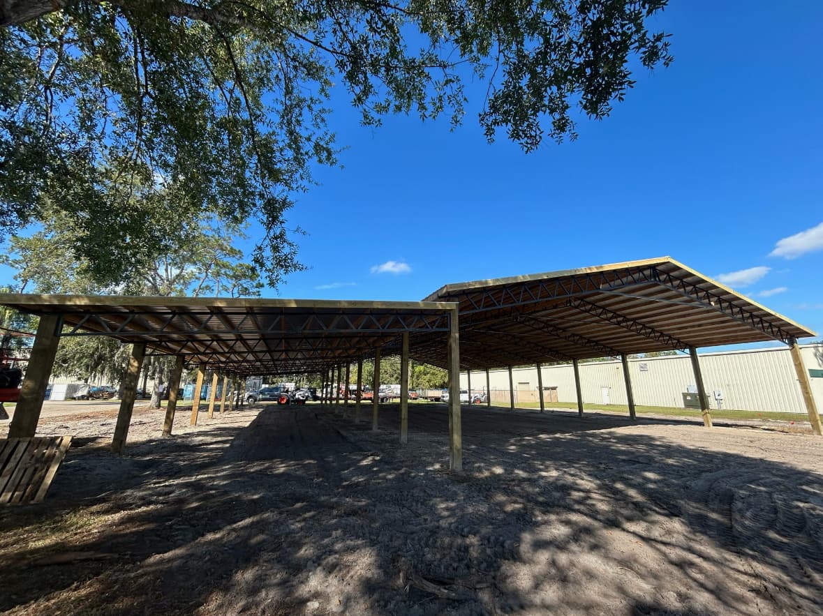 Agricultural pole barn building in Florida